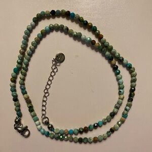 Rare Natural African Turquoise 4mm Stone Beaded Necklace